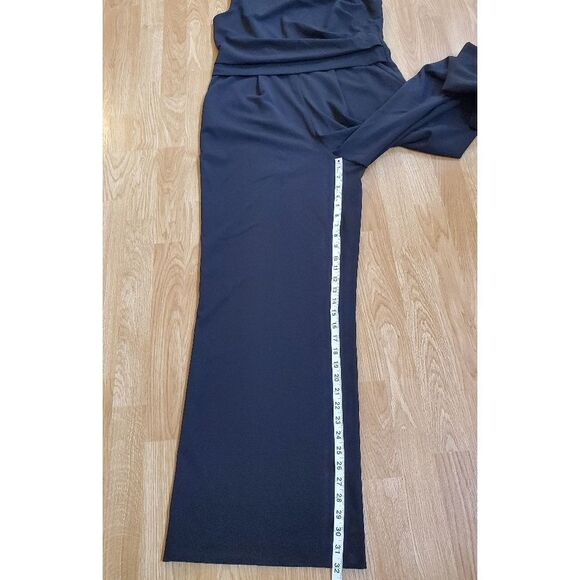 Calvin Klein Sleeveless Scuba Crepe Flat Pleat Waist Jumpsuit size 14 in Black - Picture 8 of 13